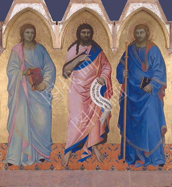 Saint John the Baptist, Saint John the Evangelist (?) and Saint James